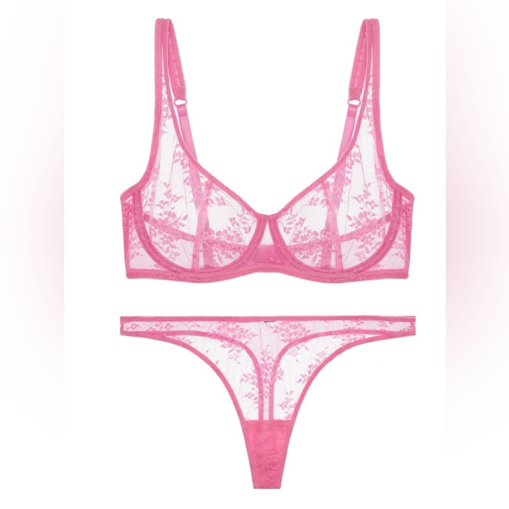Journelle Romy Bra and Thong set flamingo